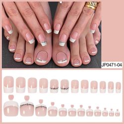 48 kpl vääriä varpaankynsiä, puettavat käsi- ja jalkakynsien taideteossetti naisille ja tytöille