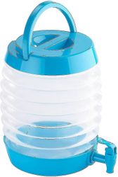 Vesiannostelija: Kokoontaitettava kanisteri, nokka, jalusta, 5,5 litraa, sininen/läpinäkyvä (taitettavat vesisäiliöt)