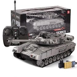 Kauko-ohjattavat ammuntapallot Tankit Lelut pyörivällä tornilla ja piipulla lapsille ja aikuisille Hopea