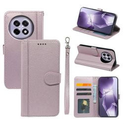OnePlus 13R 5G Lompakkokotelo Magneettinen Snap Nahkainen Puhelimen Kuori Hihnalla - Ruusukulta Monivärinen Rose Gold