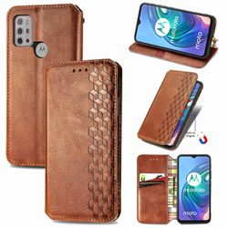 Kompatibel med Motorola Moto G10 / G10 Power Flip Case Etui Vintage Wallet Flip Cover med magnetisk lukning Coque - Blå brun