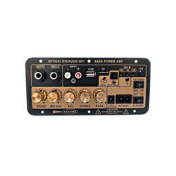 Digitaalinen Bluetooth-stereovahvistinlevy Subwoofer Kaksoismikrofoni Karaoke-autovahvistimet Kaiutin E