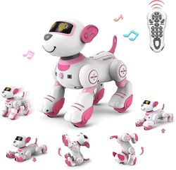 Fjernkontroll Robot Dog leketøy for barn, leker for 3 år gamle jenter, dans &smart Dog Robo, egnet for teppe, juguetes Pet Leker Rosa