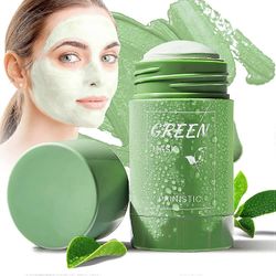 Green Tea Mask Stick Blackhead Remover Face Mask Clay Mask Purifying Oil Control Clean Solid Mask Moisturizing Akne Deep Pore Cleansing for All Iho T