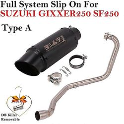 Hieno pakoputkiKoko järjestelmän moottoripyörän GP-pakoputken pakoputki SUZUKI GIXXER 250: lle GIXXER250 SF250: lle Muokkaa etulinkin putken hiilim...