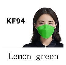 Lauwodun Pil-formet Kf95 Voksen Ansigtsmaske Voksen Fisk-formet Åndbar Kn94 Tre-dimensionelle Mask-50 Pieces citron grøn