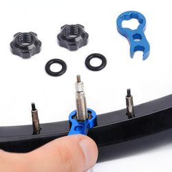 Cykel Gas Luft dyse Dæk Valve Core Nut Skrue med skruenøgle Forlængerstang Cykel Dæk Repair Kits