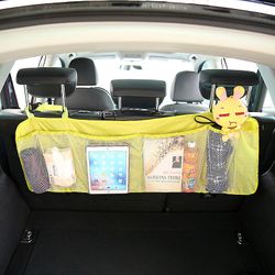 Bil Trunk Seat Back Opbevaring Taske Oxford Cloth Mesh hængende taske Diverse Bag Gul