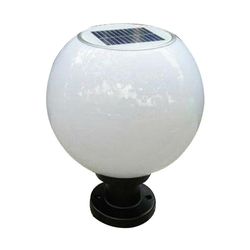 Led 200mm Solar Wall Pillar Lamp Utendørs Round Ball Round Light Pathway Light-yvan