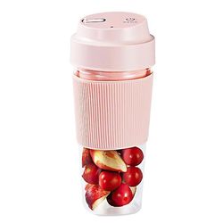 Zch Usb Opladning Bærbar 4-bladet Juicer Cup Pink