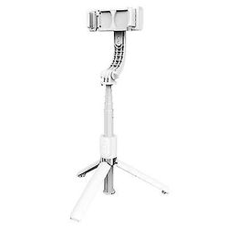 Coosilo Anti-shake Smart Selfie Stick, Bluetooth Fjernbetjening 360 Roter telefonholder hvid