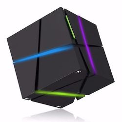 Coosilo Trådløs bærbare Hifi, Square Led Cube Stereo Højttalere sort