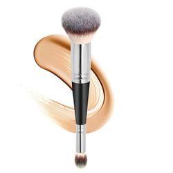Makeup Brush Double-ended Foundation Brush Concealer Brush, Premium Luxury - til enhver makeup, til væske, pulver, blanding, polering, concealer