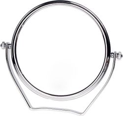 Linkrunning Forstørrelsesmakeup spejl x10, 6 tommer kompakt kosmetisk spejl på stativ, krom, 15.3 cm, 100% og 1000% 360 drejeled, høj kvalitet bord...