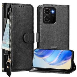 Kotelo Nokia HMD Skyline 5G Protection -vetoketjulle magneettinen suljin nahkainen lompakon suojus, joka on yhteensopiva Nokia HMD Skyline 5G -kote...