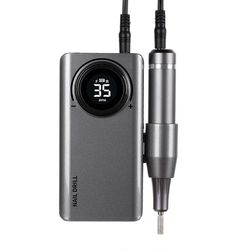 0-35000RPM kynsiporakone 6 tarkalla poranterällä ja hiomanauhoilla akryylikynsille kodin manikyyri pedikyyri harmaa