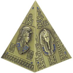 Keräilymetalli Pyramidi Malli Vintage Egyptiläinen Kodin sisustus Käsityö Toimiston sisustus Antiikki Opetus Rekvisiitta Tummanruskea 8.7X8.7X10.5CM