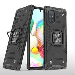 Shockproof rustning sag for Samsung A72 5g/a72 4g med støttefod all inclusive dække sort rpc1372