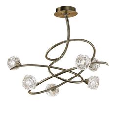 Inspired Lighting Maremagnum Semi Flush Loft 6 Lys G9, Antik Messing