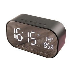 S2 langaton kaiutin HiFi kaksoisherätyskello ladattava Bluetooth 4.2 stereoäänilaatikko banmo Musta