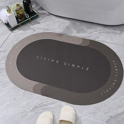 Super absorberende bademåtte Hurtig tørring Badeværelse Tæppe Skridsikker Indgang Doormat Nappa Hud Gulvmåtter Toilet Carpet Home Decor 01 Khaki 60...