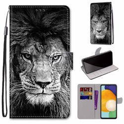 Foxdock Sag til Samsung Galaxy A53 5g Creative Pattern Tui magnetiske kort holder Tegnebog - Lion