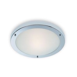 Firstlight Lighting Rondo 1 Lys Flush Loft Light Chrome, Opal Glas IP54, E27