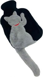 Söpö kissan kuumavesipullo muhkealla kannella 1l klassinen kumi kuumavesipullo Pehmeä kuuman kylmän veden laukku kramppeille Niska hartiat Kivunlie...