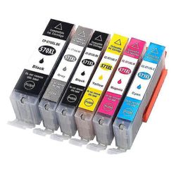 570 571 PGI-570 CLI-571 korvaava mustekasetti Canon Pixma Mg5750 Mg5751 Mg5752 Mg6850 Ts6050 Ts5050 Ts5051 -tulostimelle 6 kpl
