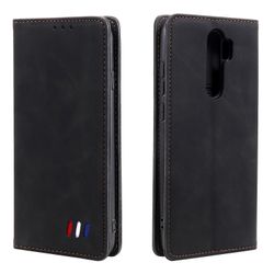 Etui til Xiaomi Redmi Note 8 Pro Cover Magnetisk lukning Tegnebog Bog Flip Folio Stand View Læder cover Stødsikker - Sort