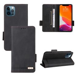 Gangxun Etui til iphone 12 /12 Pro læderetui folio flip med kreditkort slots Etui Coque Sort
