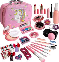 Kids Makeup Sett For jenter, vaskbare barn Make Up Kit Girls Leker, giftfri Makeup Set For Little Girls, Childrens Makeup Sets Kids Leker Christmas...