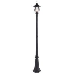 Endon Collection Lighting Burford 1 lys udendørs gulvlampe Matt Sort Maling, Glas IP44, E27