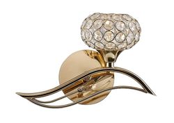 Inspired Lighting Leimo Væglampe skiftede 1 lys højre fransk guld, Krystal