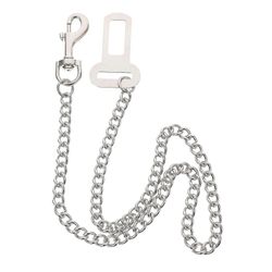 60 cm kestävä ruostumattomasta teräksestä valmistettu lemmikkien turvavyö, ajoneuvon koiranvaljaiden ketju Hopea