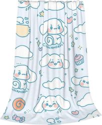 Cinnamoroll sarjakuva heittää erittäin pehmeä kodikas flanellifleecehuopa sininen lämmin muhkea sängyn peitto sohvalle toimisto-637 50x40in 125x100cm