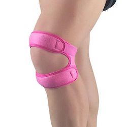 Sport dobbelt handling knærem støtte band knæ brace beskyttelse smertelindring patella tendinitis brace sundhed Pink