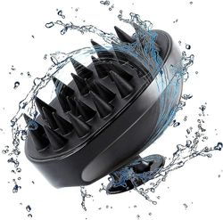 Hovedbund Massager Shampoo Brush, Silikone Ikke-Flaky Scalp Comb, velegnet til vådt eller tørt hår (sort)
