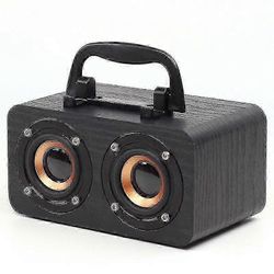 Ft-4002 puiset langattomat bluetooth-kannettavat retro-subwoofer-kaiuttimet, tuki Tf-kortti ja USB Mp3 -toisto (musta puurake)