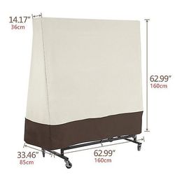 Bordtennis billardbord dække støvtæt vandtæt solcreme Oxford klud sort 160x85x160cm Beige