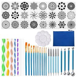 53 Pcs mandala maleri værktøj skabelon diy graffiti kunst søm forsyninger at50