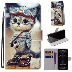 Foxdock Sag til iphone 13 Pro Creative Mønster Tui magnetiske kort holder tegnebog - Kitten