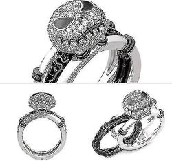 Jack Skellington Ring Bautiful Mareridt Før jul Ring, 2 I 1 Mareridt Før Jul J-ack Skellington Rhinestone Finger Ring