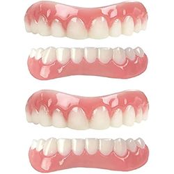 2 paria hammasproteeseja kosmeettinen viilu luonnollinen sävy pikaviilut hammassilikoni hampaiden valkaisu väliaikainen proteesi hampaat ylhäältä a...