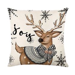 Merry Christmas Pillow Cover 45x45cm Kast putevar Vinter julepynt For Home Tree Deer Sofa Pute Cover 6