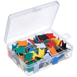 100 kpl värilliset lipun työntötapit matkakarttatarrat merkintänastat,7 valikoimaa värejä karttapeukalon tarrat muovipää teräskärjellä