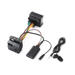 Audio Aux kabeladapter Bluetooth 5.0 + ekstern mikrofon for Opel CD30 CDC40 CD70 DVD90 for Opel Svart