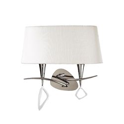 Inspired Lighting Mara væglampe skiftede 2 lys E14, poleret krom med elfenben hvid nuance