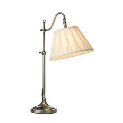 Dar Lighting DAR SUFFOLK Opgave Bordlampe Rise &Fall Antikke Messing komplet med Shade SUF1033