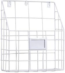 Linkrunning 1pc magasinstativ / magasinstativ metal til kontor og indgang (hvid)